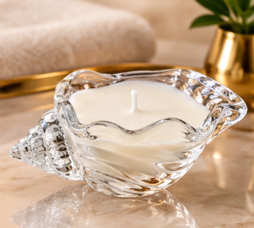 Crystal shell serene candle