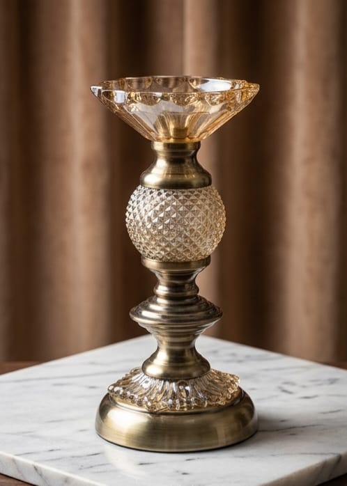 Regalia Crystal Candle Stand (pillar candles/taper candles)
