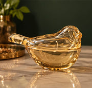 Golden sparrow glass candle — image 3