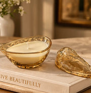 Golden sparrow glass candle — image 4