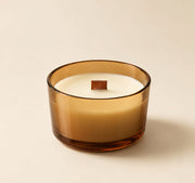 Midnight Amber Glass candle with wooden wick — image 2