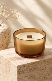 Midnight Amber Glass candle with wooden wick — image 4