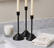 Zenith trio matte black candle holder set — image 2