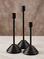Zenith trio matte black candle holder set — image 4